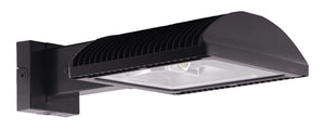 RAB WPLED2T150Y/PCS2 150W Full Cutoff LED Wallpack, Type II Light Distribution, Wall Mount, 277V Swivel Photocell, 3000K (Warm), 11576 Lumens, 81 CRI, Standard Operation, Bronze Finish