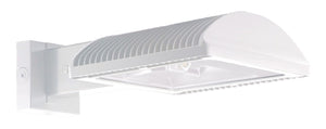 RAB WPLED2T150YW/PC2 150W Full Cutoff LED Wallpack, Type II Light Distribution, Wall Mount, 277V Button Photocell, 3000K (Warm), 11576 Lumens, 81 CRI, Standard Operation, White Finish