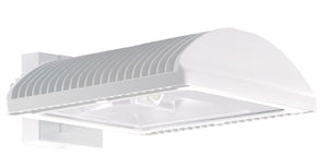 RAB WPLED4T50FXW/PCS2 50W Full Cutoff LED Wallpack, Type IV Distribution, Flat Wall Mount, 277V Swivel Photocell, 5000K (Cool), 5196 Lumens, 67 CRI, 208-277V, Standard Operation, DLC Listed, White Finish