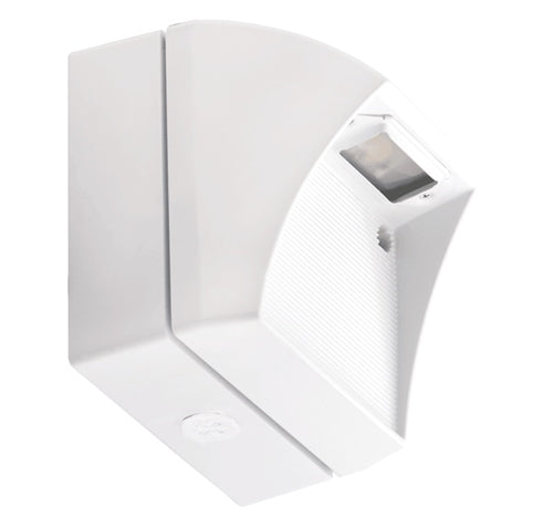 RAB WPLED5NW/PCS 5W Square LED Wallpack, 4000K (Neutral), 120V Swivel Photocell, 155 Lumens, 85 CRI, 120V, Not DLC Listed, White Finish