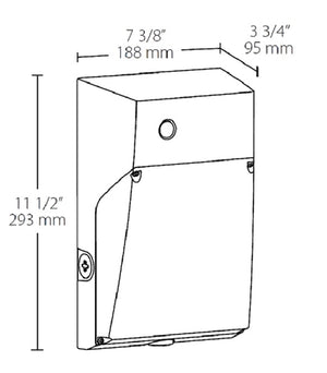 RAB WPTLED40N/D10/PC2 40W LED Tallpack, 4000K Color Temperature, 120-277V Photocell, Bronze Finish