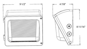 RAB WPX1 30/20/15W LED Wallpack, 2497-4739  lumens, 3000K/4000K/5000K Color Temperature, 120-277V, Bronze