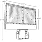 RAB X17XFU330T/PCT 175W/250W/330W 3-Way Field Adjustable LED Floodlight, 3000K/4000K/5000K Seletable Color Temperature, 23907-49228 Lumens, 71-74 CRI, 120-277V Twistlock Photocell, Bronze