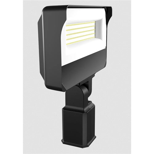 RAB X34-100LSF-830/U 87W LED Floodlight, 11000 Lumens, 3000K Color Temperature, 80CRI, Slipfitter 120-277V, Dimming, Bronze