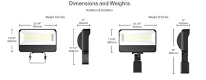 RAB X34-150LSF-830/U 130W LED Floodlight, 18000 Lumens, 3000K Color Temperature, 80CRI, Slipfitter 120-277V, Dimming, Bronze