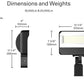 RAB X34-150LSFW/U 130W LED Floodlight, 18000 Lumens, 5000K Color Temperature, 80CRI, Slipfitter 120-277V, Dimming, White