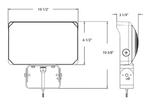 RAB X34LT LED Floodlight, 90W/80W/70W Selectable, 3000/4000/5000K CCT Selectable, Trunnion Mount