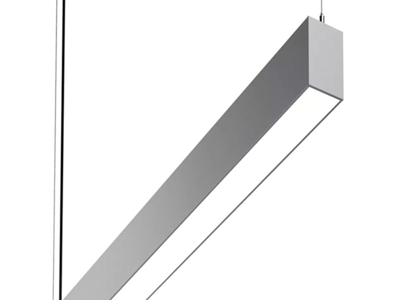 NeoRay S124DIP-C795D365U835-C4JBW-4F0-1-UDD-F1-W-WPS 4" LED Direct & Indirect Suspended, Standard Perform, 795 Lm/ft Direct, 365 Lm/ft Indirect, 80 CRI, 3500K, 4ft Aircraft Cable, J-Box, White Hardware, 4' Pattern Length, Single Circuit