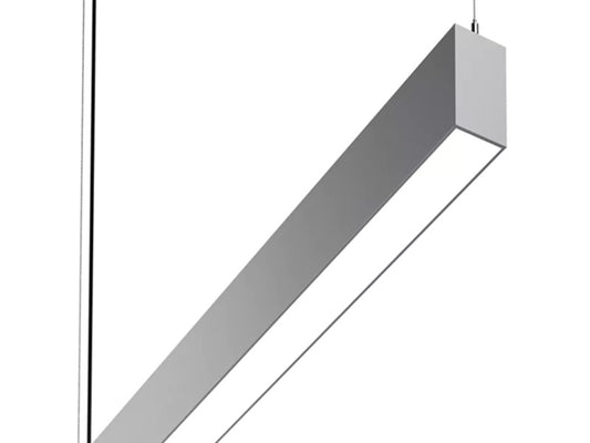 NeoRay S124DIP-C795D365U835-C4JB4F0-1B2-UDD-F1-W-WPS 4" LED Direct & Indirect Suspended, Standard Perform, 795 Lm/ft Direct, 365 Lm/ft Indirect, 80 CRI, 3500K, 4ft Aircraft Cable, J-Box, White Hardware, 4' Pattern Length, Single Circuit