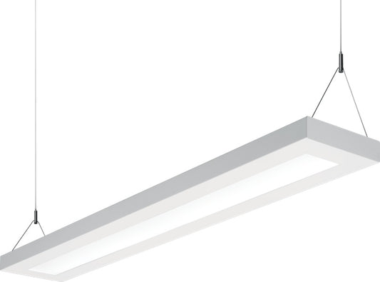 H.E. Williams SDI5-8-L16/835-S-DMA-10U/90D-ACF(Y12)/D96-S9658D/W-DIM1-UNV 8' Suspended LED Light, 1600 Lumens, 80 CRI, 3500K, Diffuse Matte Acrylic Shielding, 1 % Driver with External 0-10V Dimming Wires, 120-277V