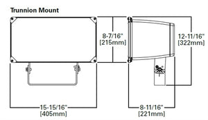Cooper Streetworkds UFLD-CA2-180-740-U-66-T-AP-10K-PR7 180W LED Flood Light, 2 LED, 70 CRI, 4000K, 120-277V, NEMA 6H x 6V Wide, Trunnion Mounting, Grey, Series 10kV UL 1449 Surge Protective Device, NEMA 7-PIN Twistlock Photocontrol