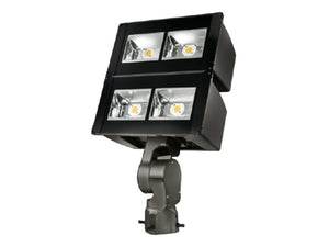 Cooper Streetworks UFLD-L-CA4-180-740-U-66-C-BZ-10K-PR7 180W LED Flood Light, COB Light Engine, 70 CRI, 4000K, 120-277V, NEMA 6H x 6V Wide Distribution, Slipfitter, Bronze, Series 10kV UL 1449 Surge Protective Device, Photocontrol Receptacle
