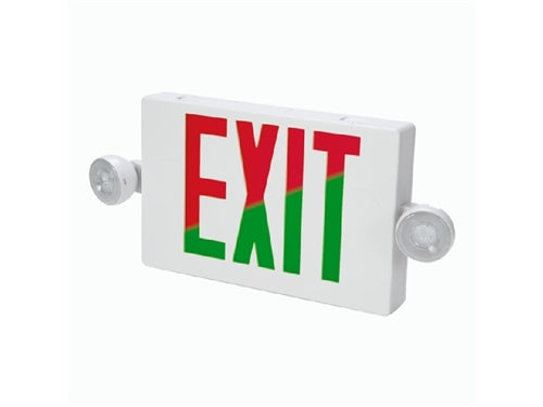 Sure Lites APC7RG All-Pro Combination Exit and Emergency Light, No Remote Heads, Nicked Cadmium Battery, Field Selectable Red or Green, White Housing