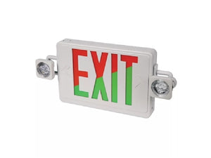 Sure Lites APCH7RGSQ30 All-Pro Square Headed Combination Exit and Emergency Light, Red Green Selectable, Nickel Cadmium Battery, Remote Capacity, White Finish