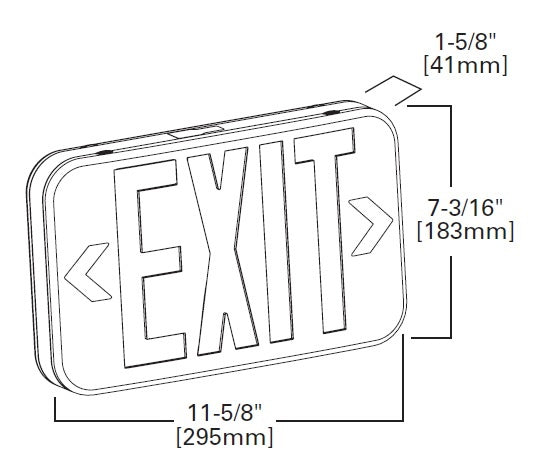 Sure Lites APX6G Thermoplastic LED Exit and Emergency Light, AC Only, No Battery, Green Letters, White Housing