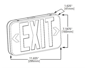 Sure Lites APX6RG LED Exit Sign Thermoplastic Housing with Selectable Red or Green Faces, AC Only, White Housing