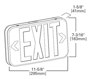 Sure Lites APX7G Thermoplastic LED Exit and Emergency Light, Nickel Cadmium Battery, Green Letters, White Housing