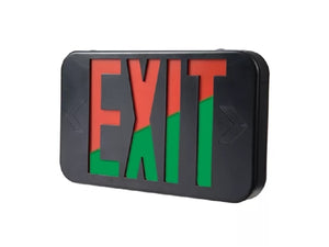 Sure Lites APX7RGBK LED Exit Sign Thermoplastic Housing with Selectable Red or Green Faces, Nickel Cadmium Battery, Black Housing