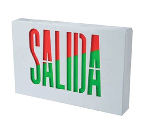 Sure Lites APX7RGSAL All-Pro LED Exit Sign with SALIDA Face, Red Green Selectable, AC Only, White Finish