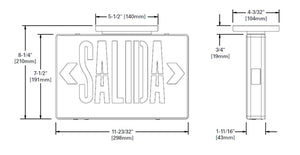 Sure Lites APX7RGSAL All-Pro LED Exit Sign with SALIDA Face, Red Green Selectable, AC Only, White Finish