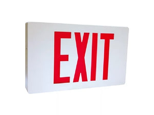 Sure Lites CX72SD Surface Mount LED Exit and Emergency Light, AC Powered with Battery Back Up, Double Face, Brushed Aluminum Housing, Self-Diagnostics