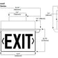 Sure Lites EUR71G LED Edge Lit Exit Sign, Recessed Mount, Battery Back Up, Single Face Clear, Green Letter, Anodized Aluminum
