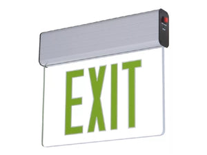 Sure Lites EUS62R LED Edge Lit Exit Sign, Surface Mount, AC Only, Double Face Mirror, Red Letter, Anodized Aluminum