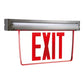 Sure Lites EUX7R Self-Powered Mount Edge Lit LED Exit Sign with Battery Back-Up, Universal Face, Red Exit Color, Brushed Aluminum Housing, No Self-Diagnostics
