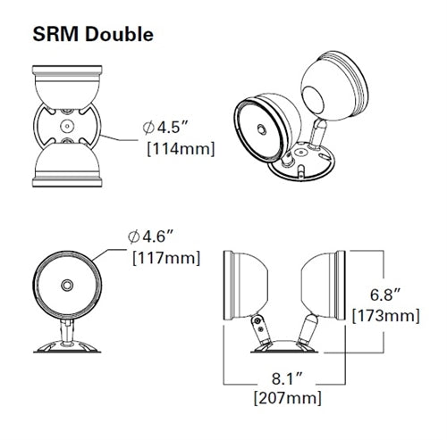 Sure Lites SRM60DGY Remode LED Emergency Light, Aluminum, 60 Feet Coverage, Double Heads, Grey