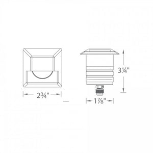 WAC Lighting 2061-30BS 2" Inground Square Step Light, 3000K Color Temperature, 85 CRI, Bronzed Stainless Steel