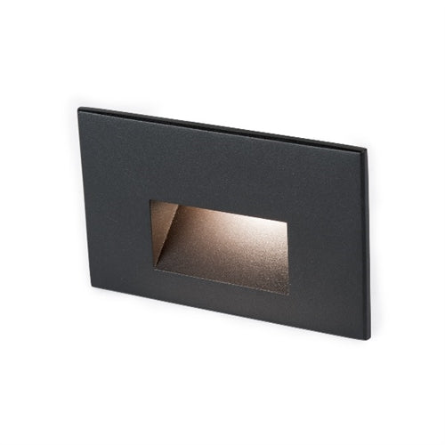 WAC Lighting 4011-AMBK 12V Rectangle Step Light, Amber, Black on Aluminum