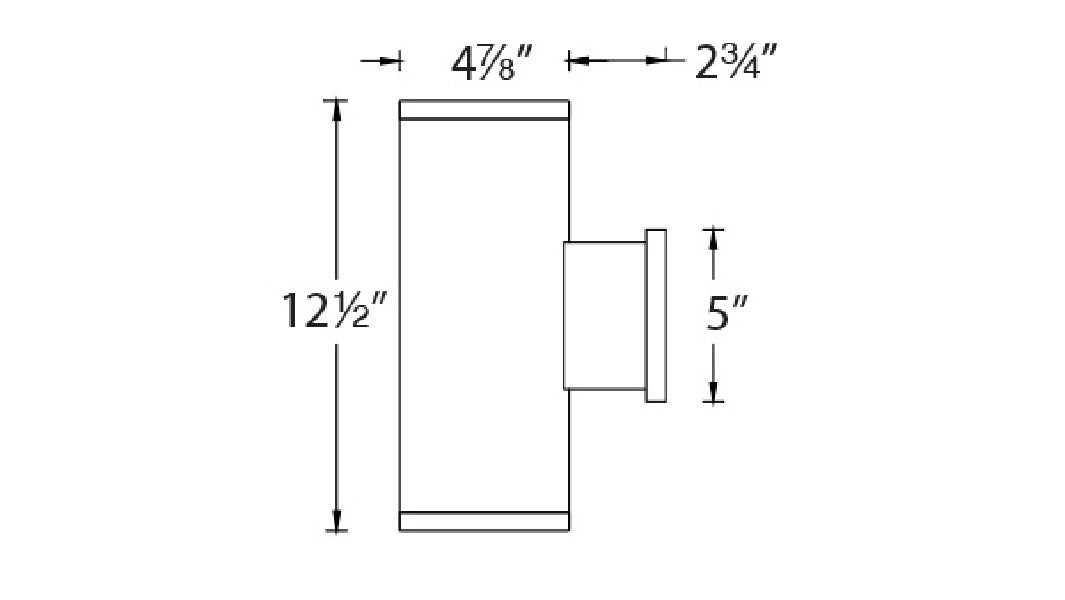 WAC Lighting DS-WD05-F30S-WT  Tube Architectural 13" LED Outdoor Wall Sconce, Straight Up and Down, 33 Degree Beam Angle, 2700K Color Temperature, 85 CRI, White