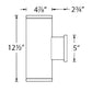 WAC Lighting DS-WD05-F35S-GH  Tube Architectural 13" LED Outdoor Wall Sconce, Straight Up and Down, 33 Degree Beam Angle, 2700K Color Temperature, 85 CRI, Graphite