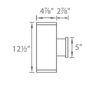WAC Lighting DS-WD05-U35B-GH 5" 22W Double Sided Ultra Narrow Beam LED Wall Sconce, 3500K Color Temperature, 85 CRI, 150 x 2 Lumens, Graphite
