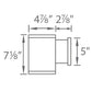 WAC Lighting DS-WS05-U40B-WT 5" 11W Ultra Narrow Beam LED Wall Sconce, 4000K Color Temperature, 85 CRI, 155 Lumens, White