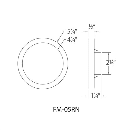 WAC Lighting FM-05RN-935-WT 5" LED Round Ceiling and Wall Mount, 12W, 3500K Color Temperature, 90 CRI, 1050 Lumens, White