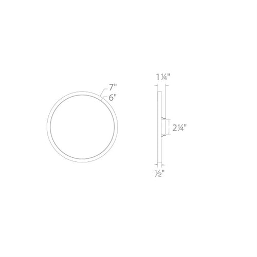 WAC Lighting FM-07RN-935-WT 7" LED Round Ceiling and Wall Mount, 15W, 3500K Color Temperature, 90 CRI, 1100 Lumens, White