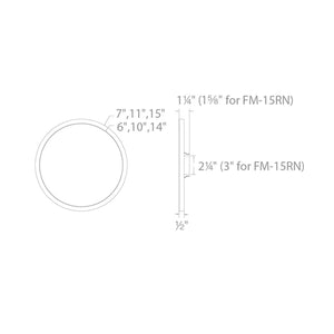 WAC Lighting FM-11RN-935-WT 11" LED Round Ceiling and Wall Mount, 20W, 3500K Color Temperature, 90 CRI, 1525 Lumens, White