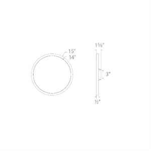WAC Lighting FM-15RN-935-NI 15" LED Round Ceiling and Wall Mount, 28W, 3500K Color Temperature, 90 CRI, 2550 Lumens, Nickel