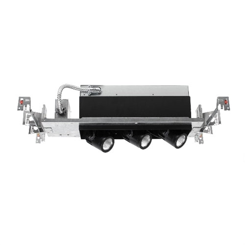 WAC Lighting MT-4LD316N-S927-BK 4" Non IC LED Precision Multiples Adjustable Spot 3 Light Housing, 16.5W, 0-10V Dimming, 120-277V, Spot Beam, 90 CRI, 2700K Color Temperature, Black