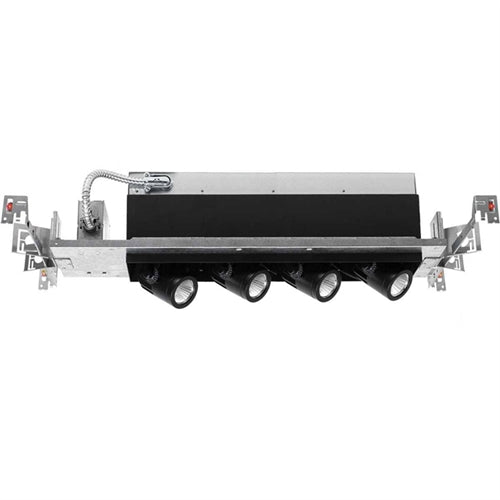 WAC Lighting MT-4LD416NE-S927-BK 4" Non IC LED Precision Multiples Adjustable Spot 4 Light Housing, 16.5W, ELV Dimming, 120V, Spot Beam, 90 CRI, 2700K Color Temperature, Black