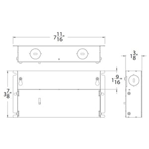WAC PS-24DC-U6OR-WD-SM 60W 120-277VAC/24VDC Remote Power Supply, Dim-to-Warm, ELV Dimming, 0-10V Dimming