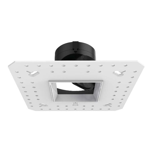 WAC R2ASAL-F827-WT 2" Square Adjustable Trimless Housing, Damp Location, 40 Degrees Beam Spread, 85 CRI, 2700K, White