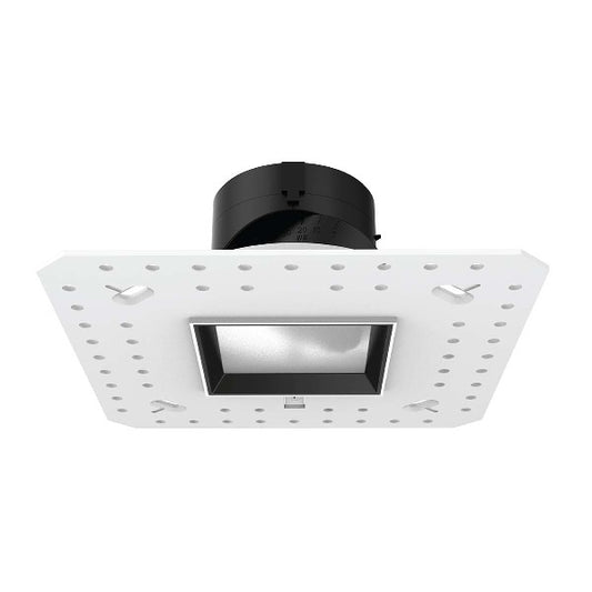 WAC R2ASAL-N830-LBK 2" Square Adjustable Trimless Housing, Wet Location, 26 Degrees Beam Spread, 85 CRI, 3000K, Lensed Black