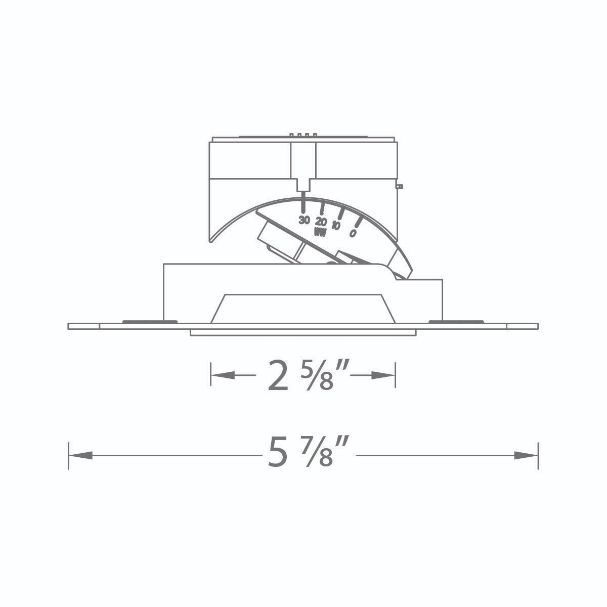 WAC R2ASAL-N830-LHZ 2" Square Adjustable Trimless Housing, Wet Location, 26 Degrees Beam Spread, 85 CRI, 3000K, Lensed Haze