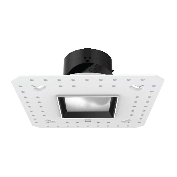 WAC R2ASAL-N835-LBK 2" Square Adjustable Trimless Housing, Wet Location, 26 Degrees Beam Spread, 85 CRI, 3500K, Lensed Black