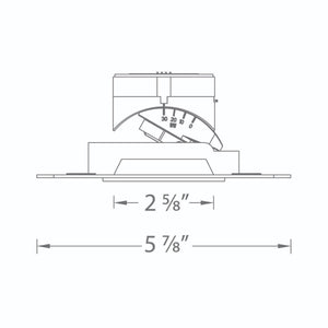 WAC R2ASAL-N930-WT 2" Square Adjustable Trimless Housing, Damp Location, 26 Degrees Beam Spread, 90 CRI, 3000K, White