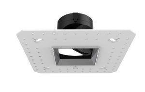 WAC R2ASWL-A830-BK 2" Square Wall Wash Lensed Trimless Housing, Wet Location, Asymmetrical Beam Spread, 85 CRI, 3000K, Black