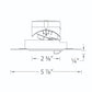 WAC R2ASWL-A830-BK 2" Square Wall Wash Lensed Trimless Housing, Wet Location, Asymmetrical Beam Spread, 85 CRI, 3000K, Black
