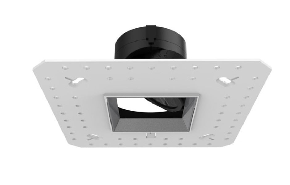 WAC R2ASWL-A835-BK 2" Square Wall Wash Lensed Trimless Housing, Wet Location, Asymmetrical Beam Spread, 85 CRI, 3500K, Black